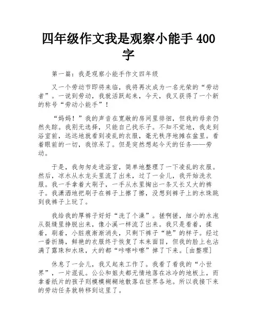 四年级作文我是观察小能手400字