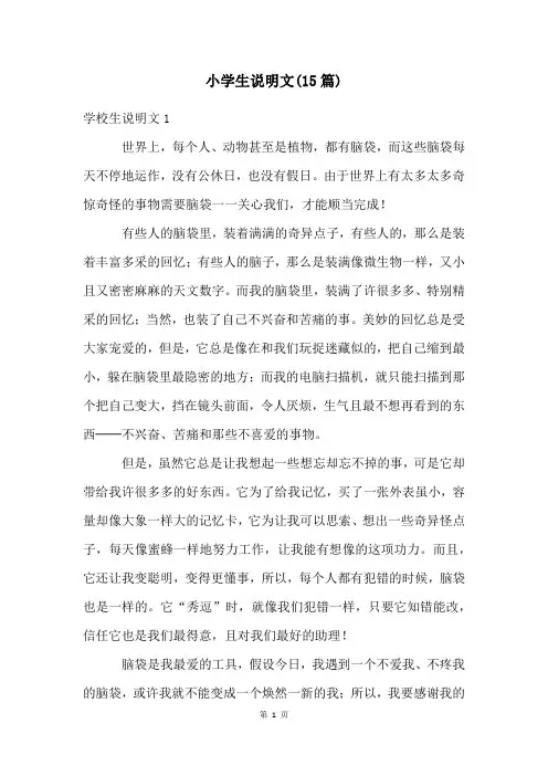 小学生说明文(15篇)