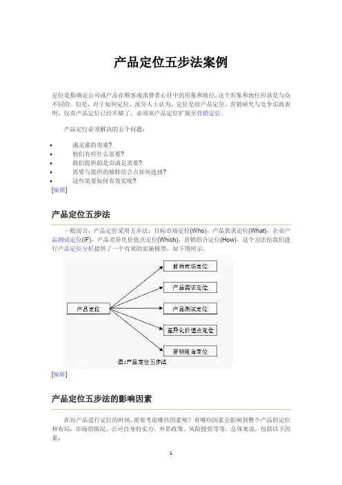 产品定位五步法案例