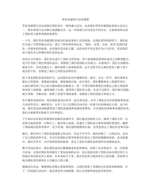 青春美德团日活动感想