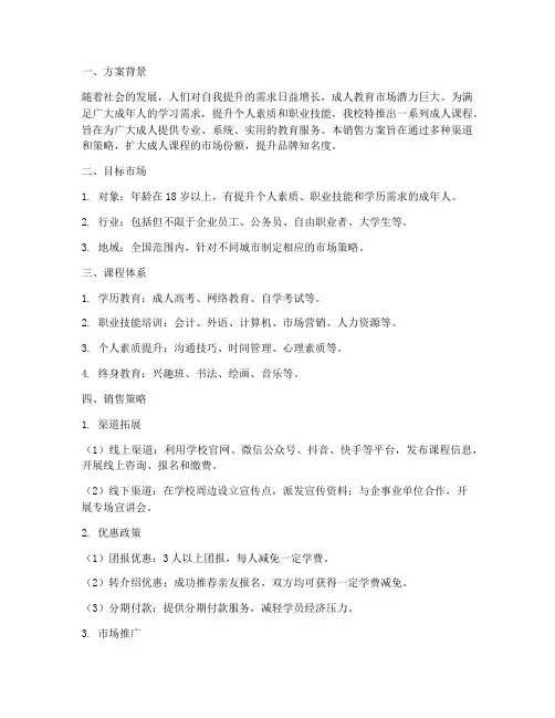 成人课销售方案