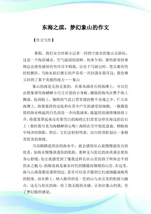 东海之滨,梦幻象山的作文.doc