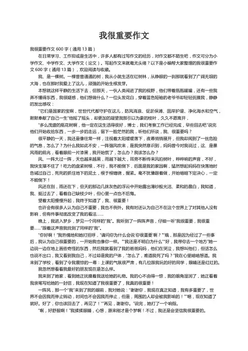 我很重要作文600字（通用13篇）