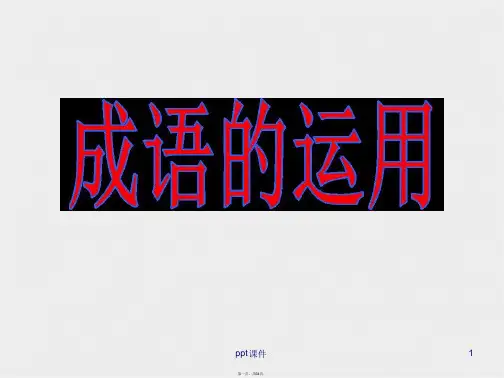 中考成语的运用专题 课件