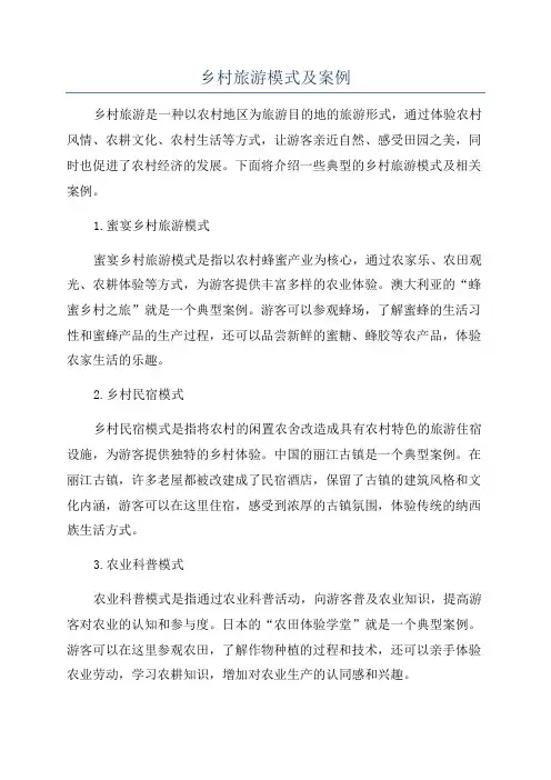 乡村旅游模式及案例