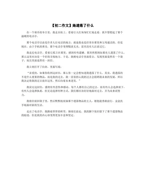 【初二作文】她遗落了什么