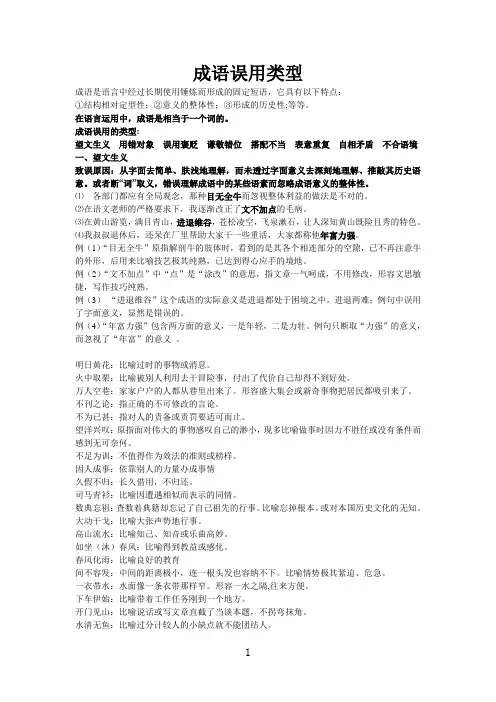 成语误用类型解析课件资料