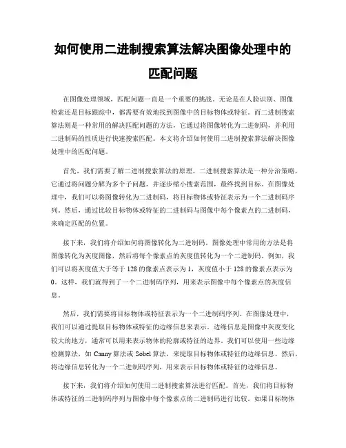 如何使用二进制搜索算法解决图像处理中的匹配问题