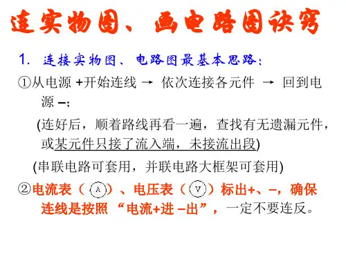 连实物图、画电路图诀窍