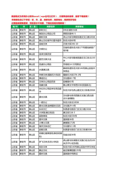 2020新版山东省泰安市泰山区文具工商企业公司商家名录名单黄页联系电话号码地址大全155家