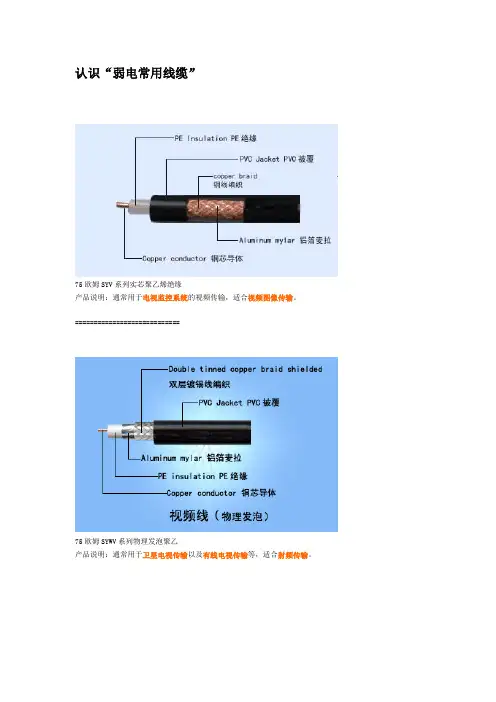 弱电常用线缆及线缆代号意义(图文)