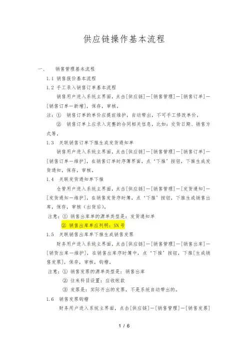 供应链基本流程图