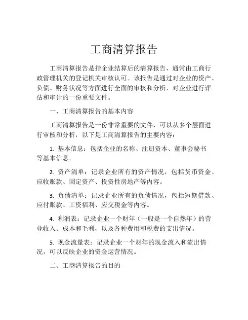工商清算报告