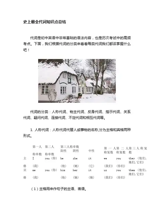 史上最全代词知识点总结