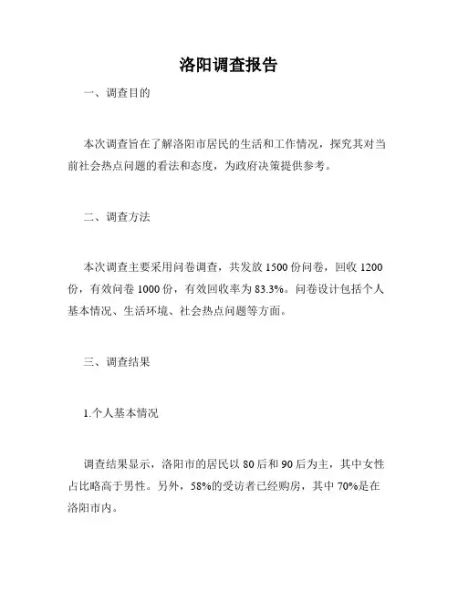 洛阳调查报告
