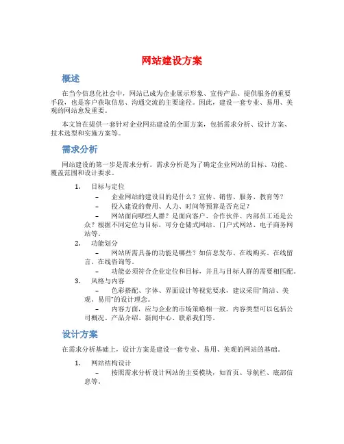 网站建设方案