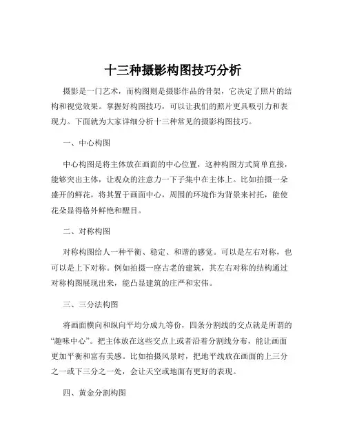 十三种摄影构图技巧分析