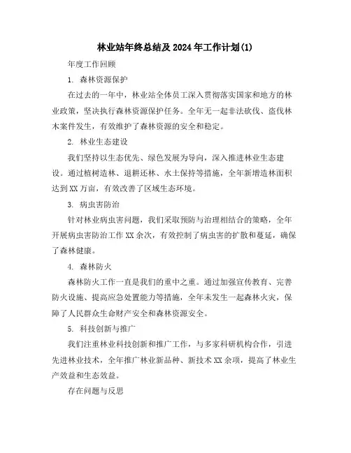 林业站年终总结及2024年工作计划(1)