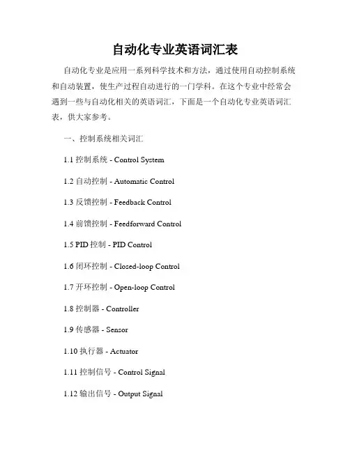自动化专业英语词汇表