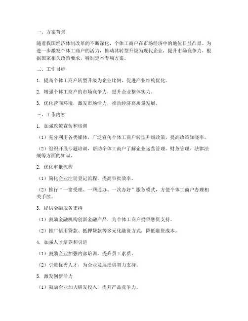 个转企工作专项方案