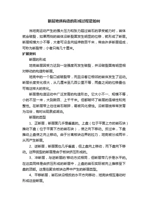 断层地质构造的形成过程是如何