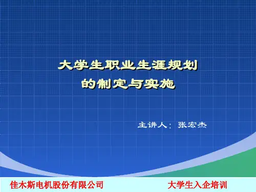 新入企大学生职业生涯规划ppt