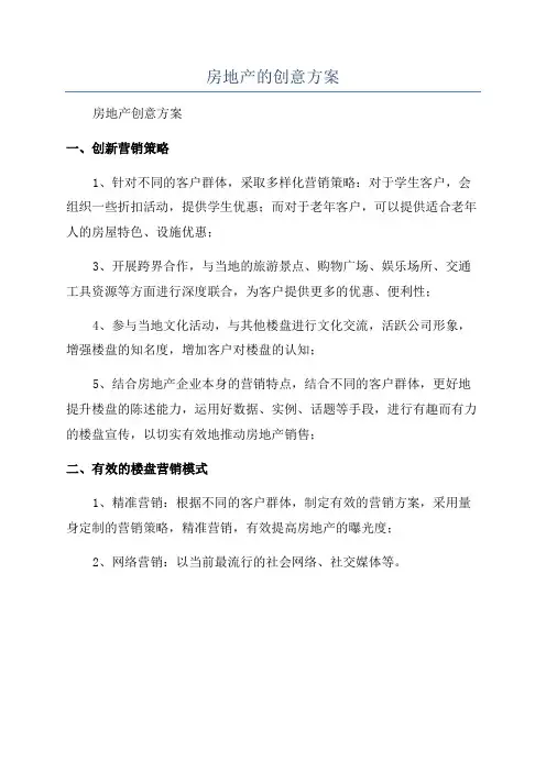 房地产的创意方案
