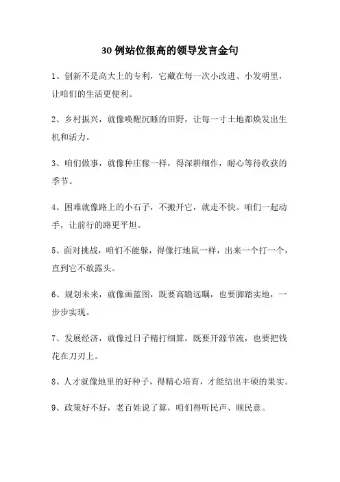 30句领导发言金句