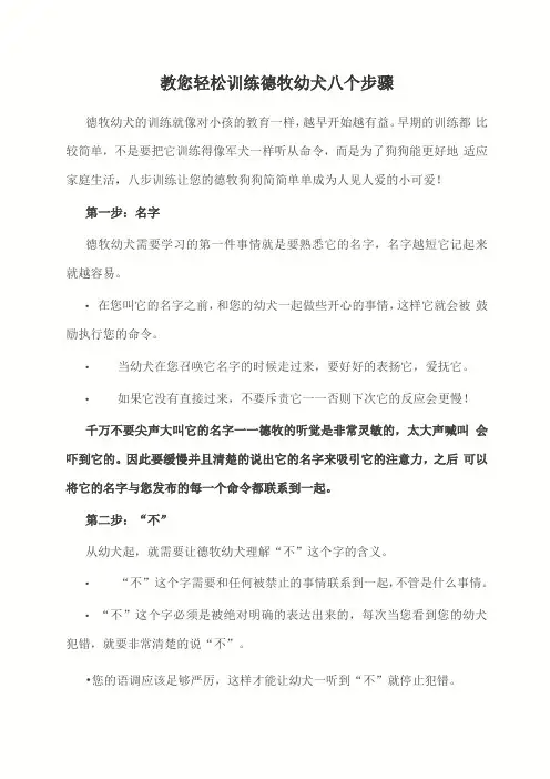 德国牧羊犬训练的个步骤