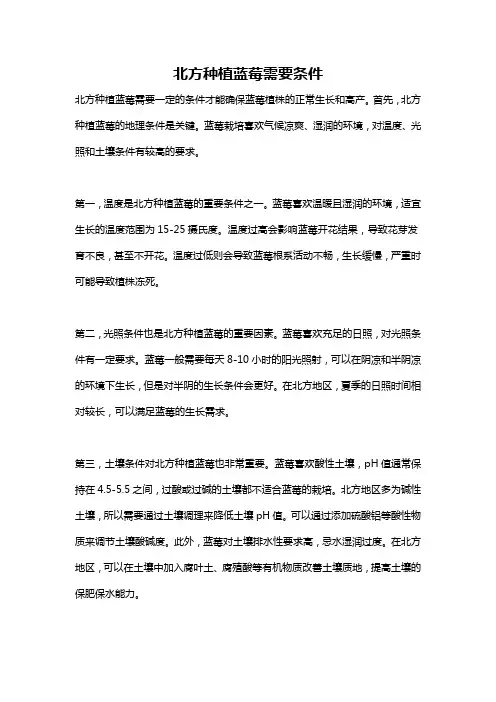 北方种植蓝莓需要条件