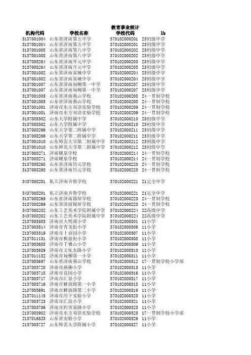学校编码校对表