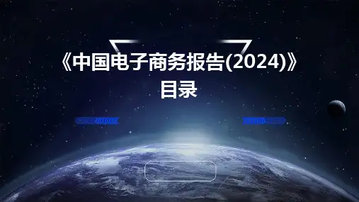 《中国电子商务报告(2024)》目录