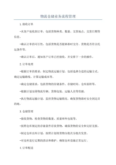 物流仓储业务流程管理