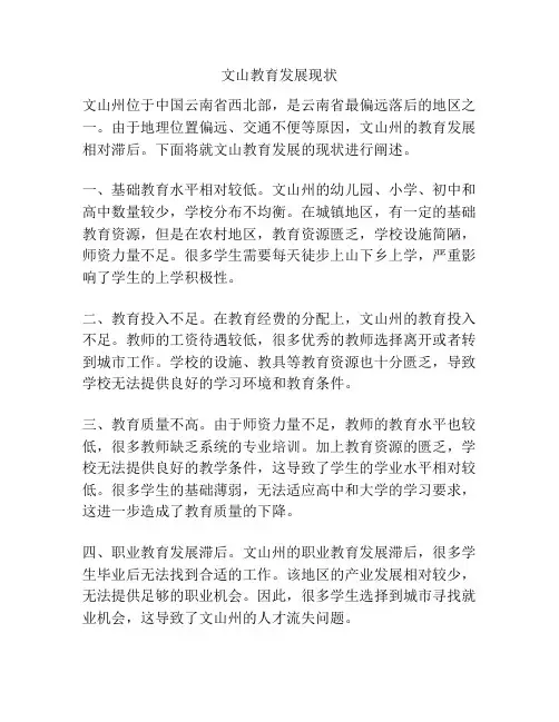 文山教育发展现状