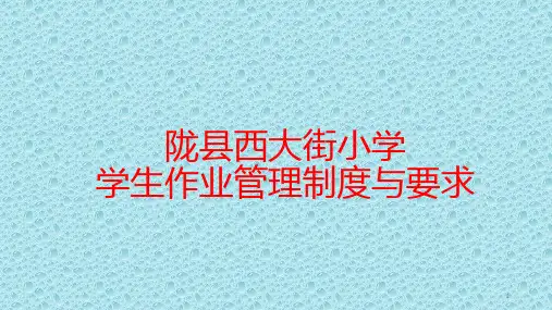 作业管理制度与要求PPT课件