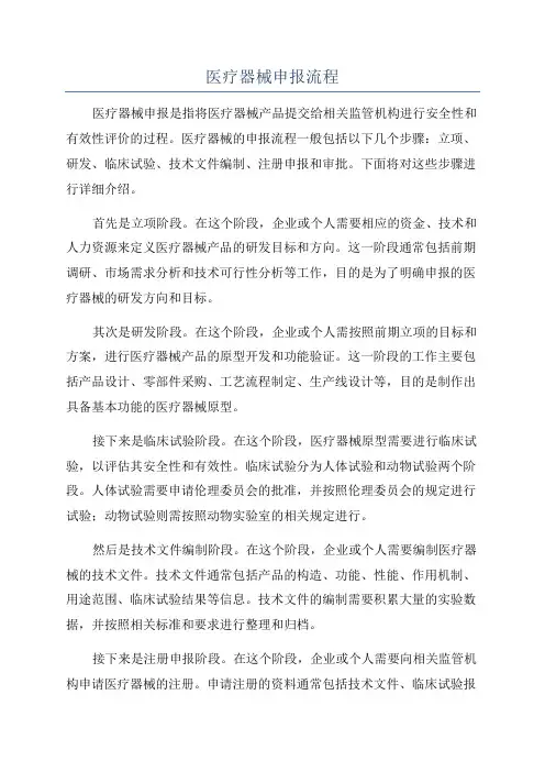 医疗器械申报流程