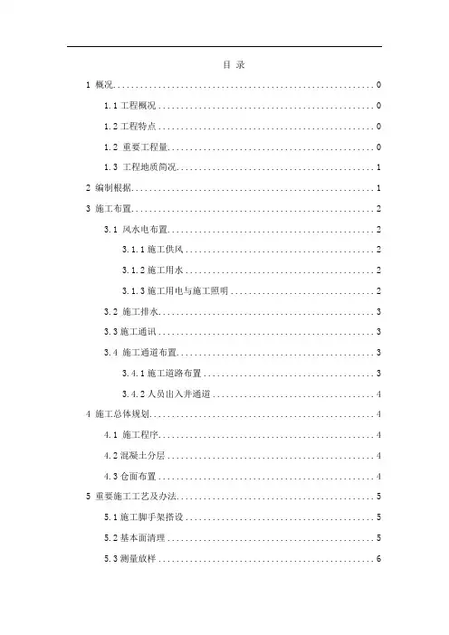 竖井衬砌混凝土施工方案样本