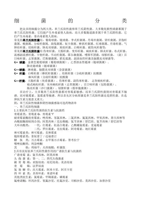 革兰氏阳性菌和革兰氏阴性菌