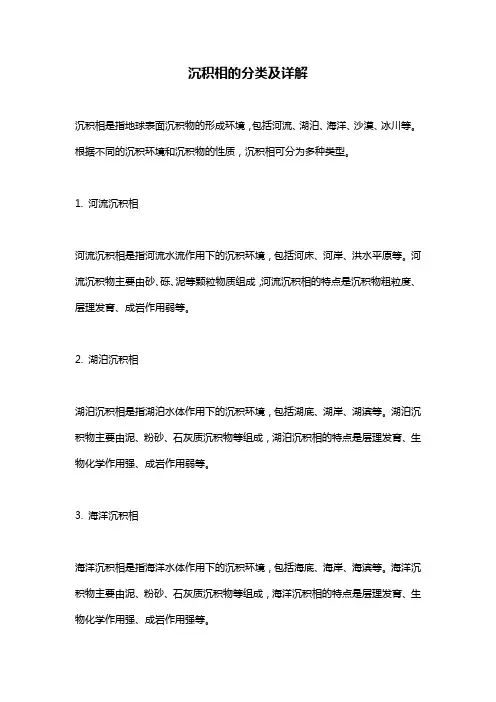 沉积相的分类及详解
