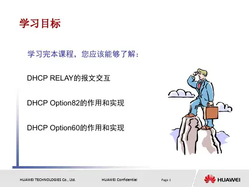 DHCP_RELAY(Option60与Option82)培训胶片