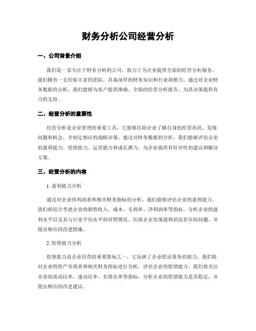 财务分析公司经营分析