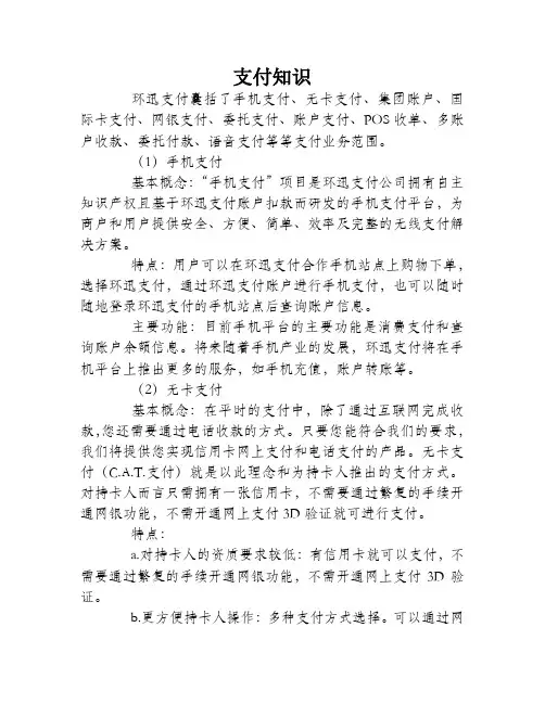环迅支付公司的业务范围、业务特点和功能