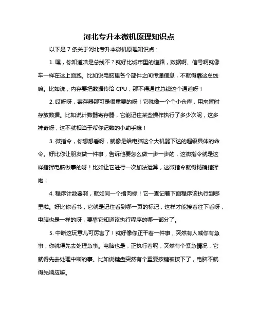 河北专升本微机原理知识点