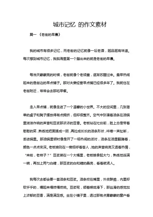 城市记忆 的作文素材