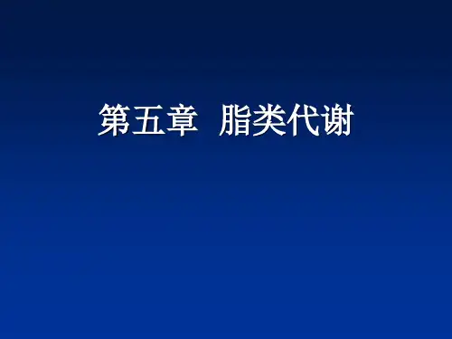 大学生物化学课件第五章  脂类代谢