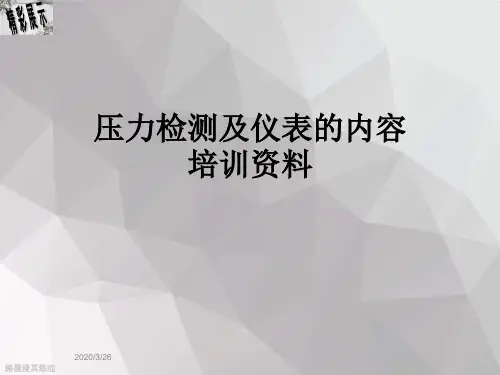 压力检测及仪表的内容培训资料