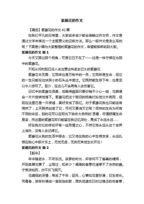 紫藤花的作文