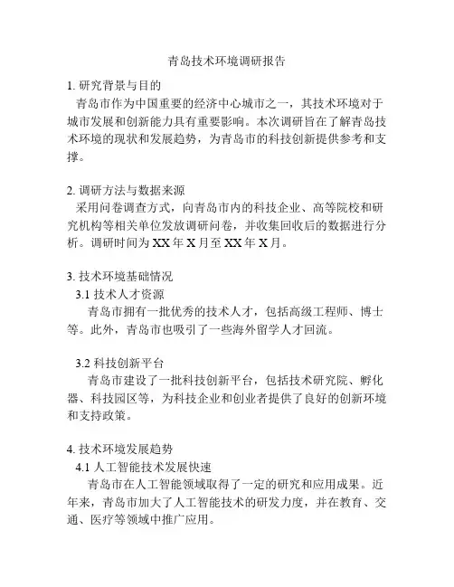 青岛技术环境调研报告