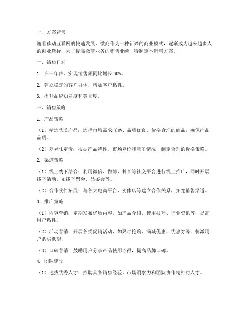 微商业务销售方案