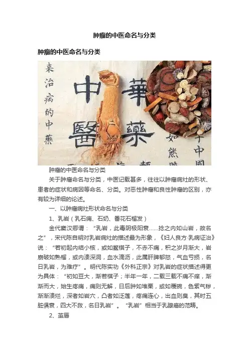 肿瘤的中医命名与分类
